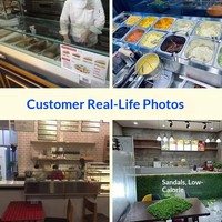Vitrine Réfrigérée Commerciale pour Salades, avec Plateaux Multiples, Électronique, pour la Restauration et les Services Alimentaires