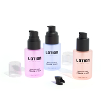 Bouteille de pulvérisation de lotion en verre rose clair 30ml 1 once bouteille de toner fond de teint bouteille de soins de la peau cosmétique avec pompe