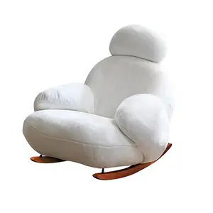 거실 가구 핫 세일 패션 고급 도매 가격 레저 라운지 화이트 벨벳 현대 흔들 의자