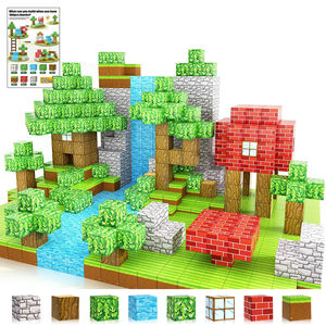 مكعبات بناء مغناطيسية بلاستيكية 100 قطعة، ألعاب تكديس تعليمية حسية للفصول الدراسية، مقاس المغناطيس 32 مم - Product Image 2