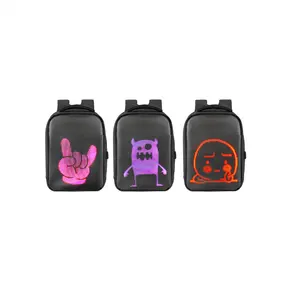 Students Kids Adults Creative backpack with LED screen display all in one for animation, text message, image, gif display