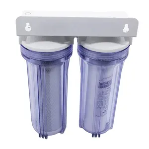 Depuratore di plastica doppio dell'acqua a 2 stadi da 10 pollici per uso domestico filtro dell'acqua duplex di alta qualità per lavello da cucina