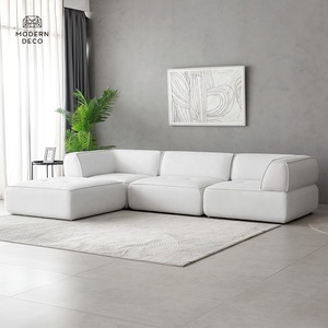 2024 nouvelles tendances italien blanc boucle canapé modulaire sectionnel HN131 canapé fabricant producteur sur mesure sur commande - Product Image 3