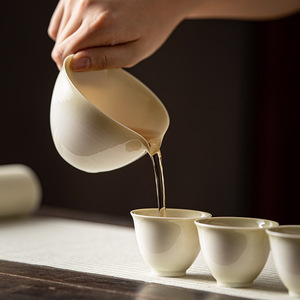 Celadon Glaze Fair Cup Porcelain Wide Mouthed Single Serving Kung Fu <b>Tea</b> <b>Set</b> Without Lid Afternoon <b>Tea</b> Use - Product Image 4