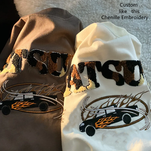 थोक कस्टम पुरुष चेनेल कढ़ाई शर्ट रंगीन तौलिया कढ़ाई टी शर्ट कढ़ाई टी शर्ट कढ़ाई टी शर्ट - Product Image 3