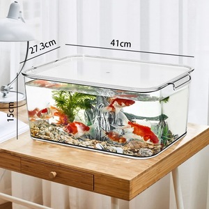 Aquarium de bureau en PET, transparent haute définition, pour poissons rouges, imitation verre, pour salon et aménagement paysager - Product Image 3