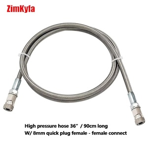 สายเติมลมแรงดันสูง Zimakyfa ขนาด 36 นิ้ว 90 ซม. สีดำ ทำจากสแตนเลส สำหรับสถานีเติมลม HPA ระบบชาร์จพร้อมเกลียวต่อ M10 รองรับแรงดัน 3000psi - Product Image 2