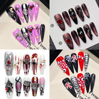 10 pièces/boîte – Ongles artificiels 3D en acrylique faits main au design unique pour Halloween – Vente en gros de faux ongles de haute qualité pour les fêtes