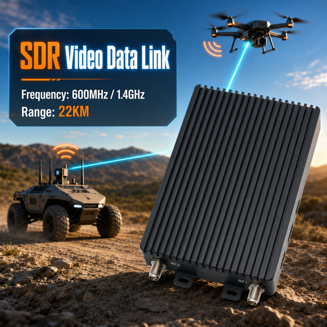 600MHz/1.4GHz Radio Communication Drone Vtol Software Defined Radio Wireless Data Link for Remote Wireless Data Transmission