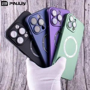 Funda magnética inalambrica para teléfono móvil, carcasa de color caramelo mate para <span class=keywords><strong>iPhone</strong></span> 16 15 14 13 <span class=keywords><strong>11</strong></span> 12 <span class=keywords><strong>Pro</strong></span> <span class=keywords><strong>Max</strong></span> Plus - Product Image 1