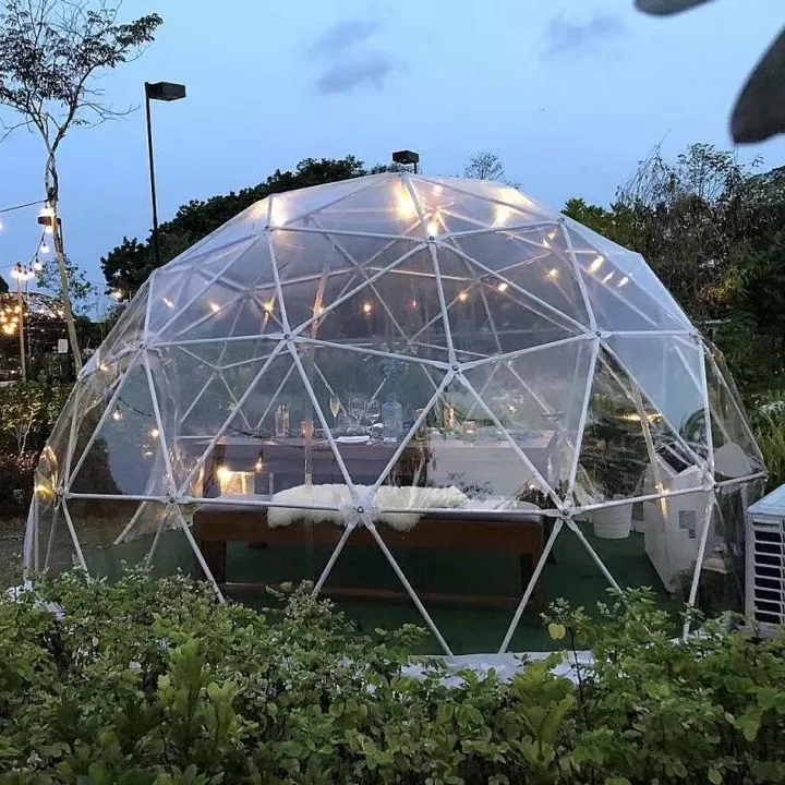 6m 직경 야외 방음 클리어 캠핑 돔 텐트 호텔