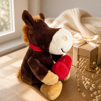 Peluche âne brun avec cœur rouge Te Amo, cadeau personnalisé de la Saint-Valentin pour enfants