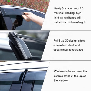 Déflecteurs de vitres teintés foncés pour Suzuki S-CROSS 2014-2022, pare-pluie et pare-soleil - Product Image 3