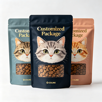 Sachet Doypack Transparent Personnalisé en PET Refermable pour Aliments pour Chats, Friandises pour Animaux, Emballage de Croquettes Sèches avec Votre Propre Design