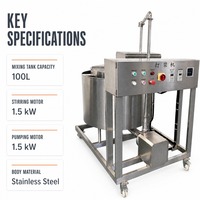 Mélangeur de pâte 100L à double enveloppe avec pompe de décharge en acier inoxydable pour ligne de panification tempura