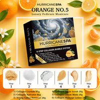 Kit de soin des pieds au collagène à bulles HurricaneSpa en 6 étapes, parfum sucré Orange N°5 de luxe, fournitures de soin des ongles, ensemble de pédicure et de manucure