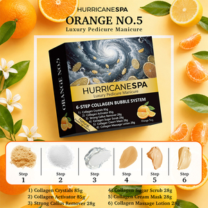 Kit de Spa para Pies con Burbujas de Colágeno HurricaneSpa de 6 Pasos, Fragancia Dulce Naranja No.5, Suministros para Spa de Uñas, Set de Manicura y Pedicura - Product Image 1