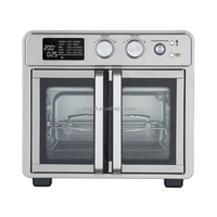 ANWELL Four à vapeur et friteuse à air chaud multifonction 25L format familial, avec rôtissoire et déshydrateur, four électrique sans huile