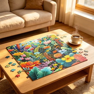 Rompecabezas de Lujo de 1000 Piezas con Diseño de Flores Coloridas para Adultos, Desafío Imposible, Rompecabezas Difíciles para Niños, Directo de Fábrica - Product Image 5