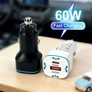<b>USB</b>+PD QC3.0 Magnetic Fireproof Square Dual-Interface Car Fast Charging 60W Charger for Laptop & Mobile Phone - Product Image 1
