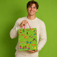 Sac cadeau en papier kraft écologique personnalisé de luxe avec ruban |   Sac fourre-tout réutilisable en papier kraft pour cadeaux de mariage