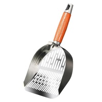 Pelle à litière pour chat en acier inoxydable, modèle 51, avec trous fins et grande capacité pour un ramassage facile