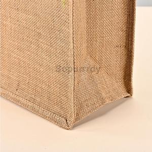 Sac fourre-tout en jute personnalisé avec logo, sac de marché à longues poignées en corde, sac d'épicerie réutilisable pour cadeaux, voyages, promotion, shopping en plein air - Product Image 6