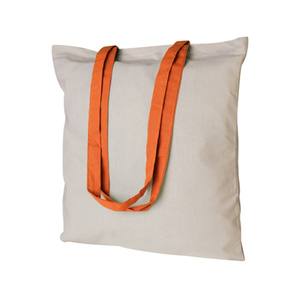 Bolsa de Compras de Lona Cuadrada con Asas Naranjas 130g, Bolsa Promocional de Estilo Casual - Product Image 1