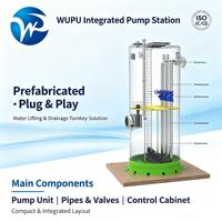 Station de pompage souterraine intégrée entièrement automatique WP pour usage industriel, en PRV préfabriqué, pour le traitement des eaux usées, avec moteur à engrenages haute performance