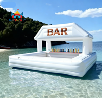 Bar flottant gonflable pour piscine avec sièges et porte-boissons pour adultes, équipement de jeu aquatique, divertissement aquatique extérieur
