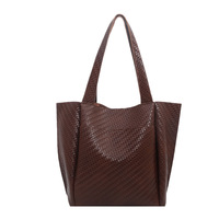 Bolso Tote de Mujer en Cuero PU con Textura Tejida, Gran Capacidad, Casual, para el Trabajo, Viajes Diarios y Compras