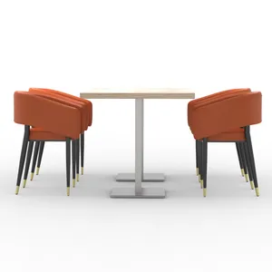 Özelleştirilmiş yüksek kalite Modern yemek sandalyesi altın bacaklar sandalye masa ve restoran mobilya Bar kahve dükkanı için sandalye seti