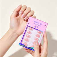 Lot de 32 faux ongles de luxe à presser, haute qualité, autocollants, réutilisables en ABS