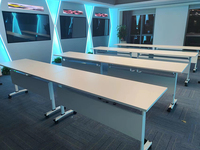 Système de table de conférence pliable et mobile avec plateau stratifié pour salles de séminaire et de réunion