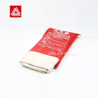 Couverture anti-feu en fibre de verre blanche GF-FB, 1m-1.8m, emballage standard rouge personnalisé