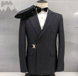 2024 người đàn ông của bộ chất lượng cao Slim đôi lỗ thông hơi đỉnh ve áo tiệc cưới phù hợp với quý ông kinh doanh phù hợp với cho nam giới - Product Image 1