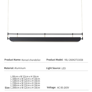 Suspension Linéaire en Aluminium Style Nordique Minimaliste Moderne pour Bureau, Salle à Manger, Lampe Décorative d'Ambiance, Lustre LED pour Studio - Product Image 3