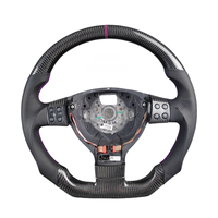 Volant de voiture en cuir perforé de haute qualité avec fibre de carbone, accessoires de voiture, volant pour Volkswagen B6 MK5 Golf 5 GTI R