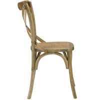 Chaise en bois massif empilable populaire et élégante à dossier en X pour restaurant et mariage