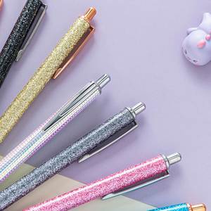 Metal Push Pen Gold Powder Ballpoint Pen <b>Creative</b> <b>Gift</b> Ballpoint Pen Custom Logo - Product Image 4
