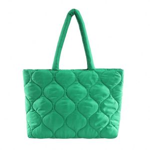 New Design Custom Diamond Pattern Quilted Tote Women Fashion Durable Waterproof Down Handbag <b>Large</b> Capacity Shoulder <b>Bag</b> - Product Image 4