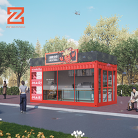 Petite unité préfabriquée pliable de maison de conteneur plat de luxe de 20 pieds pour l'usage de magasin Matériau de panneau sandwich en acier construit