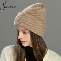 Jxwatcher Bonnets d'hiver en cachemire et laine pour femmes et hommes, vente en gros, avec logo personnalisé, rayés, unisexe, bonnets tricotés sur mesure