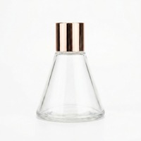 Diffuseur de parfum en verre cylindrique à rayures verticales, diffuseur d'huiles essentielles avec fleurs séchées, bouteille diffuseur de parfum, MOQ