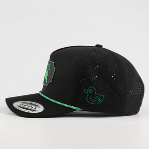 หมวกกอล์ฟเชือกแบบมีรูพรุนออกแบบได้ตามต้องการหมวกวิ่ง5แผงแบบมีรูตัดด้วยเลเซอร์ทำจากโพลีเอสเตอร์ใช้กลางแจ้งกันน้ำได้ดี - Product Image 4