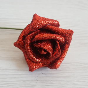 PE artificiale Glitter rosa Fiore <span class=keywords><strong>Testa</strong></span> in Rosa Per Diy Corona di Fiori Bouquet di Fiori - Product Image 6