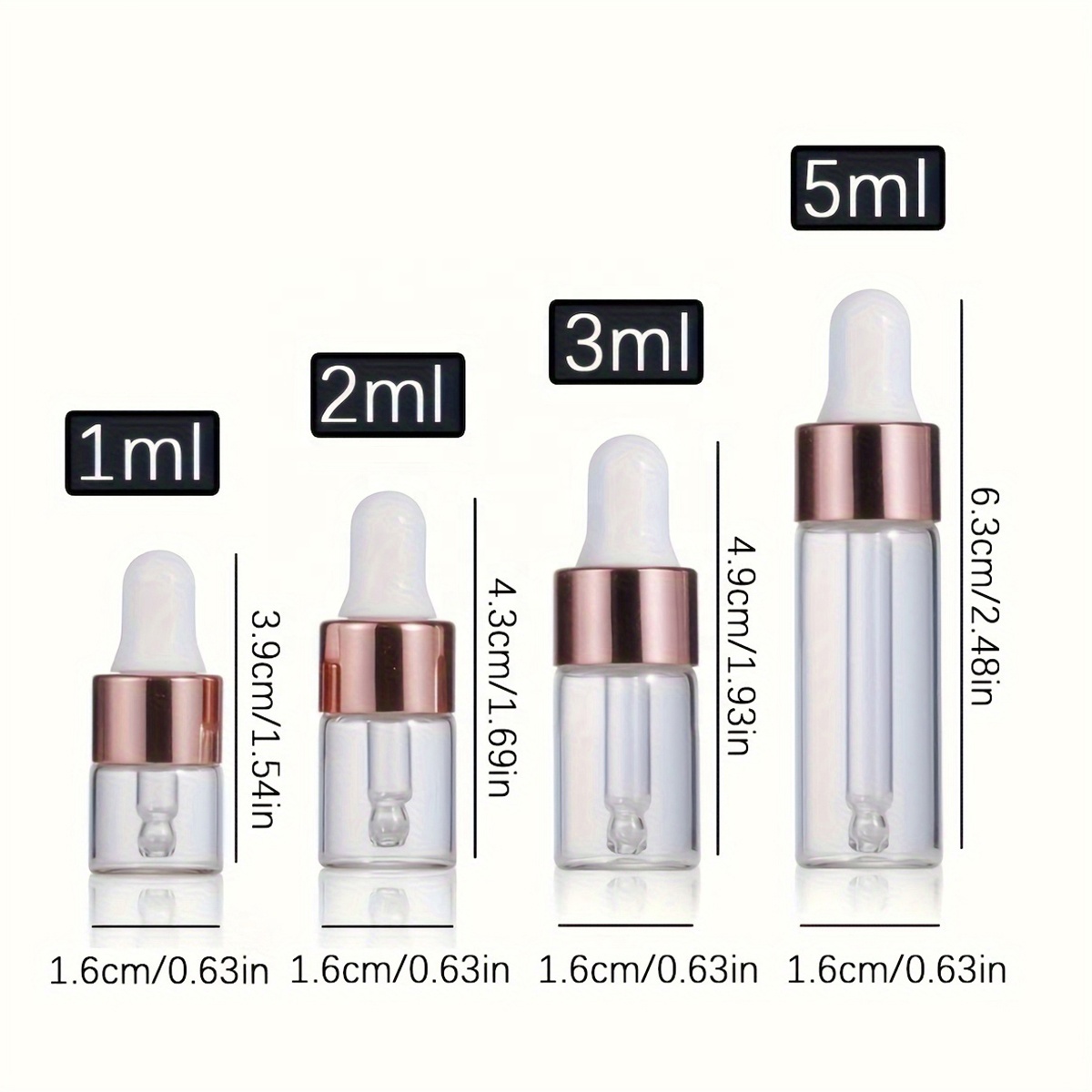 cuticle oil mini dropper bottles 2ml