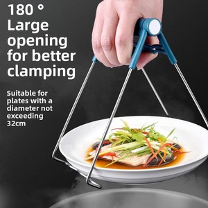 แผ่นฉนวนความร้อนสแตนเลสกันความร้อนสำหรับยกชามคลิปหนีบจานสำหรับห้องครัว - Product Image 1