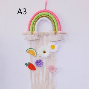 <b>INS</b> Decoration Nordic Style <b>Braided</b> Rainbow <b>Hair</b> Accessories Organizer with Wall Hanging Children's <b>Hair</b> <b>Clip</b> Show Shelf - Product Image 4