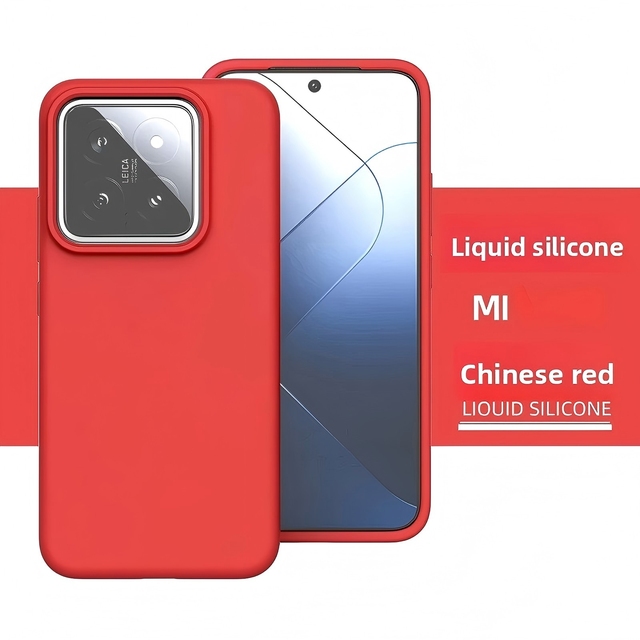 Liquid Silicone Solid Color Waterproof Anti-Drop Soft Shell Phone Case for Xiaomi 17/15/14U/Redmi K70 Solid Color Phone Cover